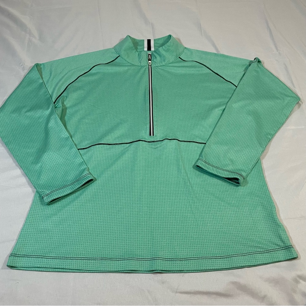 FootJoy Mens Mint Green Quarter Zip Golf Pullover Long Sleeve Shirt Size L